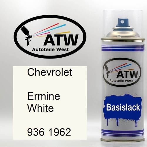 Chevrolet, Ermine White, 936 1962: 400ml Sprühdose, von ATW Autoteile West.